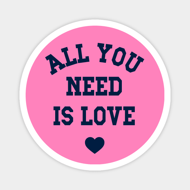 All You Need Is Love, Valentine's Day Varsity Style Matching Couple Magnet by SilverLake